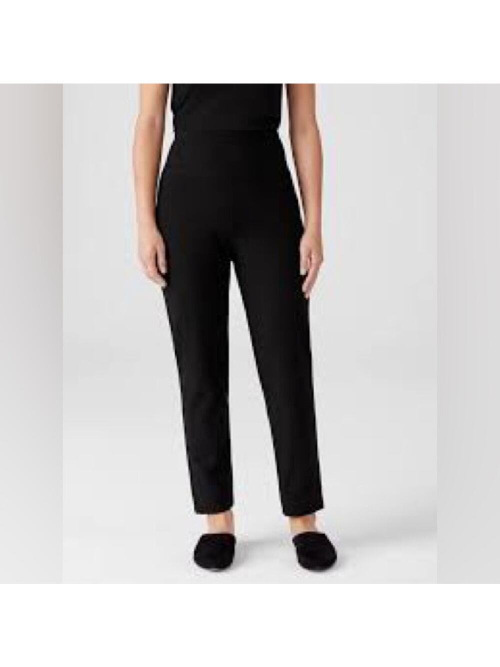 Eileen Fisher Pull On Ankle Pants Black Medium